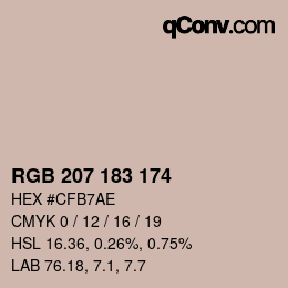 Color code: RGB 207 183 174 | qconv.com