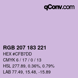 Farbcode: RGB 207 183 221 | qconv.com