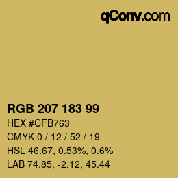 Código de color: RGB 207 183 99 | qconv.com