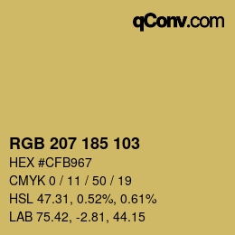 Color code: RGB 207 185 103 | qconv.com