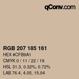 Farbcode: RGB 207 185 161 | qconv.com