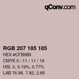 Color code: RGB 207 185 185 | qconv.com