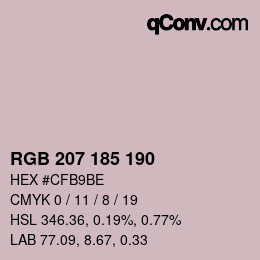 Color code: RGB 207 185 190 | qconv.com