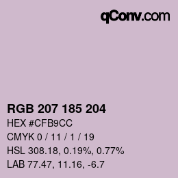 Color code: RGB 207 185 204 | qconv.com