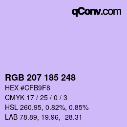 Color code: RGB 207 185 248 | qconv.com