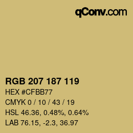 カラーコード: RGB 207 187 119 | qconv.com