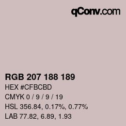 Color code: RGB 207 188 189 | qconv.com
