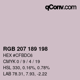 カラーコード: RGB 207 189 198 | qconv.com