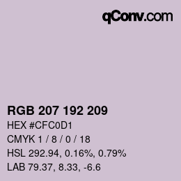 颜色代码: RGB 207 192 209 | qconv.com