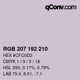 Color code: RGB 207 192 210 | qconv.com
