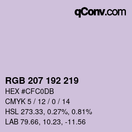 Color code: RGB 207 192 219 | qconv.com