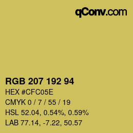 颜色代码: RGB 207 192 94 | qconv.com