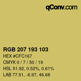 Color code: RGB 207 193 103 | qconv.com