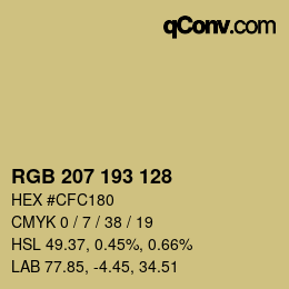 カラーコード: RGB 207 193 128 | qconv.com