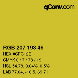 颜色代码: RGB 207 193 46 | qconv.com