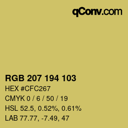 カラーコード: RGB 207 194 103 | qconv.com
