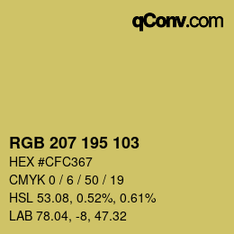 カラーコード: RGB 207 195 103 | qconv.com
