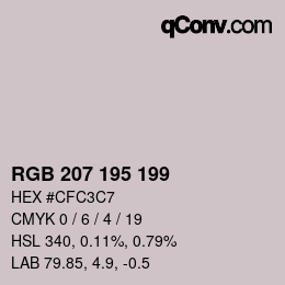 カラーコード: RGB 207 195 199 | qconv.com
