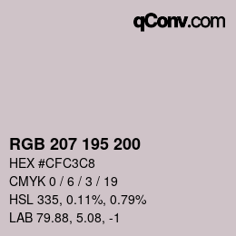 カラーコード: RGB 207 195 200 | qconv.com