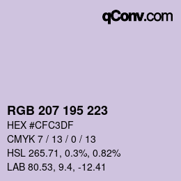 Color code: RGB 207 195 223 | qconv.com