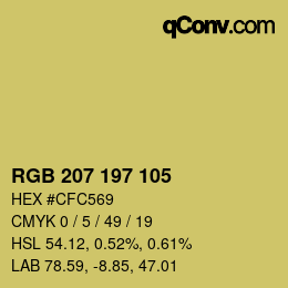颜色代码: RGB 207 197 105 | qconv.com
