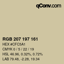 颜色代码: RGB 207 197 161 | qconv.com