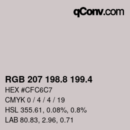 カラーコード: RGB 207 198.8 199.4 | qconv.com