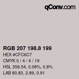 カラーコード: RGB 207 198.8 199 | qconv.com