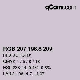 カラーコード: RGB 207 198.8 209 | qconv.com