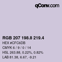 カラーコード: RGB 207 198.8 219.4 | qconv.com