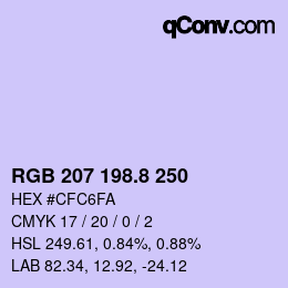 Color code: RGB 207 198.8 250 | qconv.com