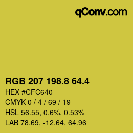カラーコード: RGB 207 198.8 64.4 | qconv.com
