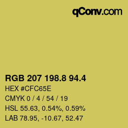 カラーコード: RGB 207 198.8 94.4 | qconv.com