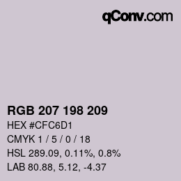 カラーコード: RGB 207 198 209 | qconv.com