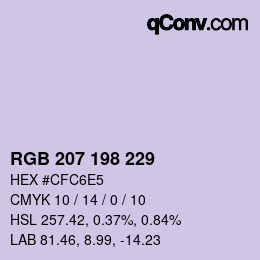 Color code: RGB 207 198 229 | qconv.com