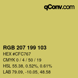 カラーコード: RGB 207 199 103 | qconv.com
