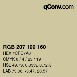 Color code: RGB 207 199 160 | qconv.com