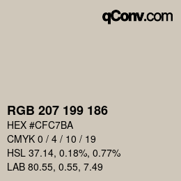 Color code: RGB 207 199 186 | qconv.com
