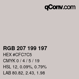 Color code: RGB 207 199 197 | qconv.com