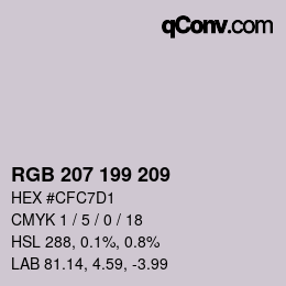 颜色代码: RGB 207 199 209 | qconv.com