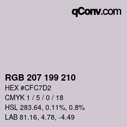 カラーコード: RGB 207 199 210 | qconv.com