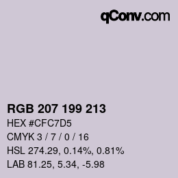 カラーコード: RGB 207 199 213 | qconv.com
