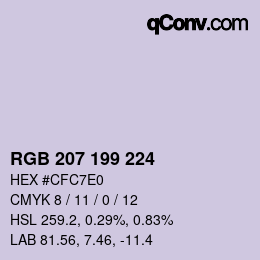 Color code: RGB 207 199 224 | qconv.com