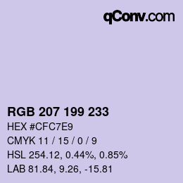 Color code: RGB 207 199 233 | qconv.com