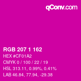 Color code: RGB 207 1 162 | qconv.com