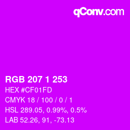 Color code: RGB 207 1 253 | qconv.com