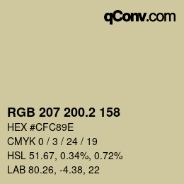 カラーコード: RGB 207 200.2 158 | qconv.com
