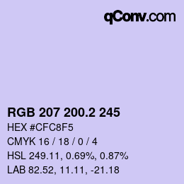 カラーコード: RGB 207 200.2 245 | qconv.com