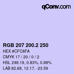 カラーコード: RGB 207 200.2 250 | qconv.com