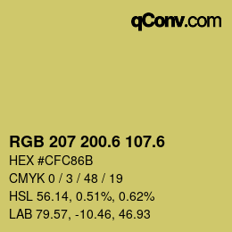 カラーコード: RGB 207 200.6 107.6 | qconv.com